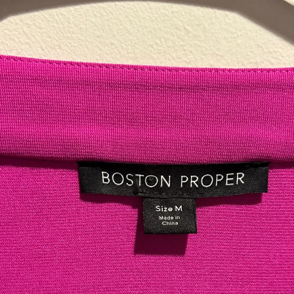 Boston Proper Fuchsia Jacket with Gold Zippers - Picture 2 of 7